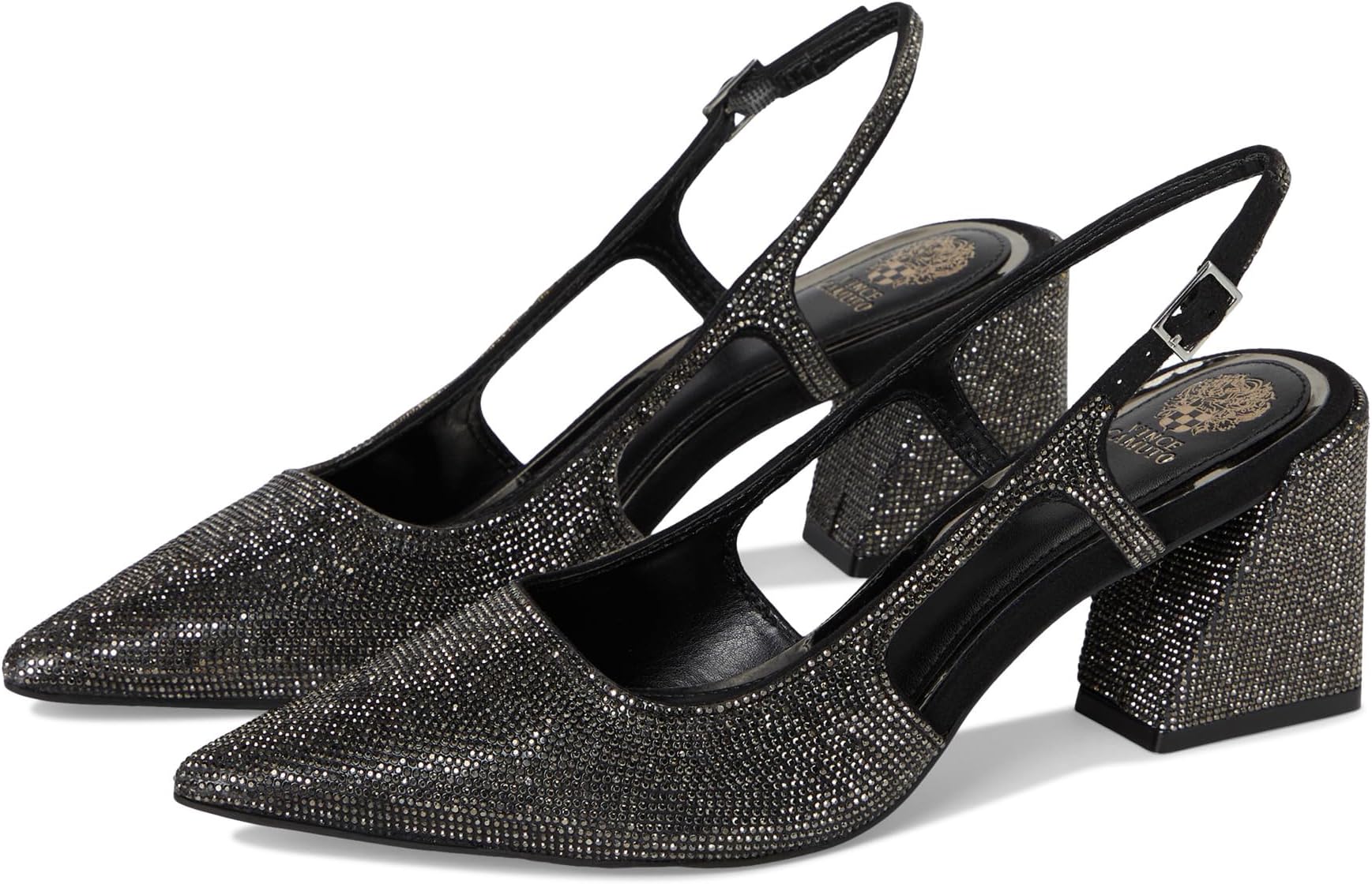 Туфли Vince Camuto Sindreea Rhinestone Block Heel Slingback Pump, цвет Anthracite