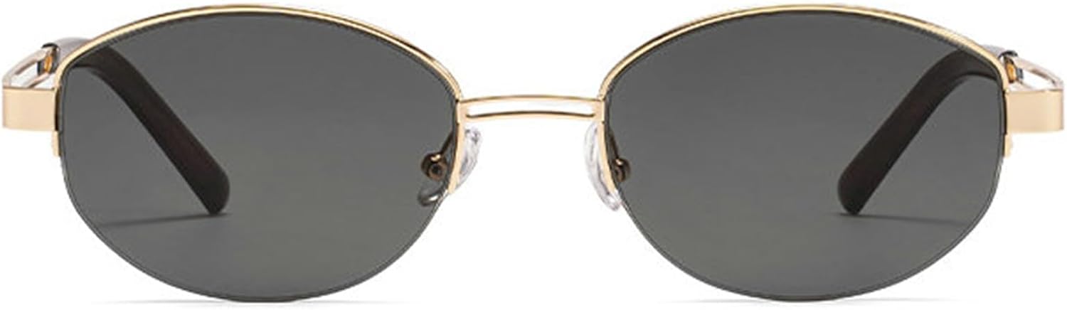 

Солнцезащитные очки Willochra Y2K в стиле панк, без оправы, овальной формы, роскошные, винтажные, в маленькой оправе, стильные, с металлической оправой, защита от УФ-излучения UV400, C3