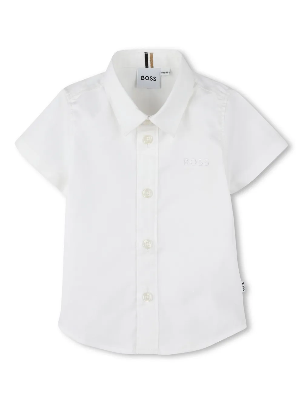 

Рубашка с вышитым логотипом BOSS Kidswear, белый