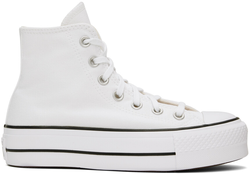 Белые кроссовки Chuck Taylor All Star Canvas Platform High Top Converse, белый/черный/белый