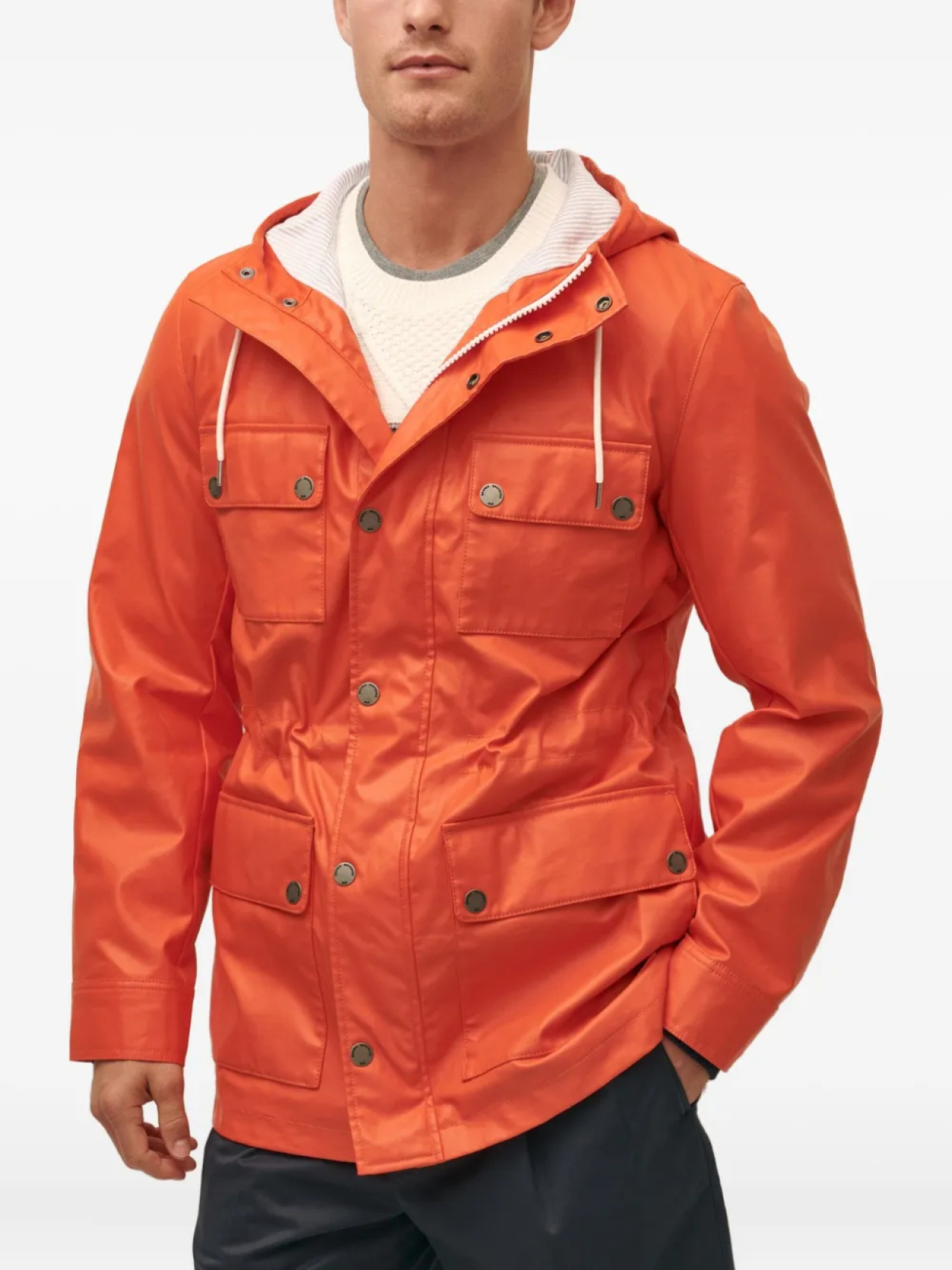 

Плащ с капюшоном Brooks Brothers, оранжевый