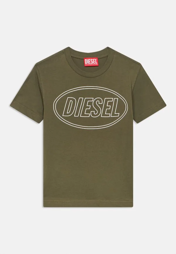 Футболка унисекс с принтом в виде круга Diesel, Army Green