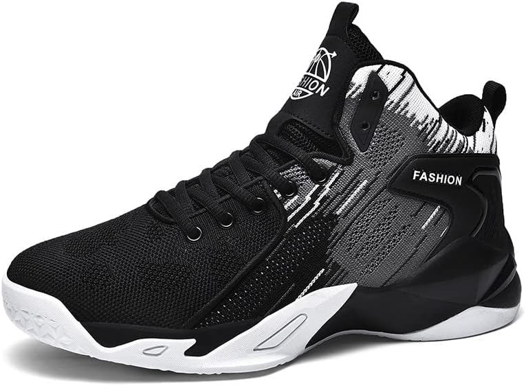 

Мужские высокие баскетбольные кроссовки, модные беговые спортивные туфли, дышащие, противоскользящие, для улицы, повседневной прогулки, спортивные баскетбольные кроссовки Cuzudin, черный