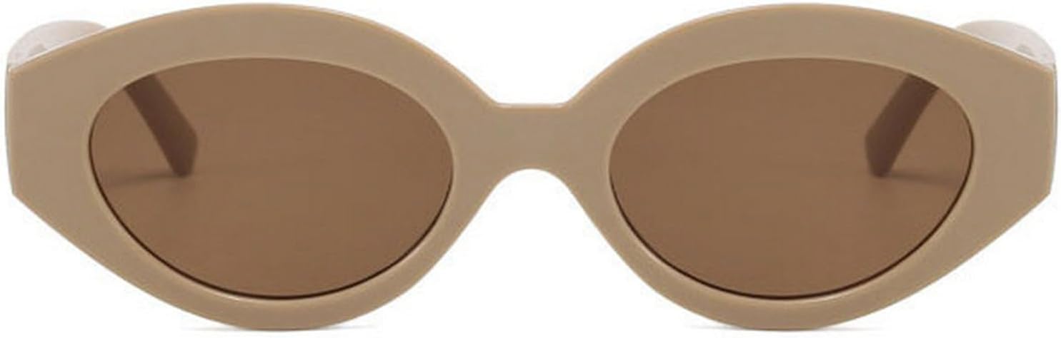 

Модные овальные женские солнцезащитные очки UV400, ретро-солнцезащитные очки с леопардовым принтом для женщин и мужчин, стильные круглые солнцезащитные очки в стиле Y2K от дизайнера mincl, Beige Brown