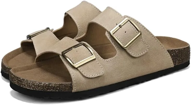 

Мужские сандалии с пробковой стелькой, открытым носком, регулируемые тапочки с поддержкой свода стопы Respeadle