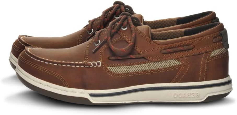 

Мокасины Sebago Triton Three Eyelets FGL для лодки - восковая кожа, дышащая сетчатая подкладка, удобная стелька EVA и резиновая подошва, пришитая по технологии Strobel, коричневый