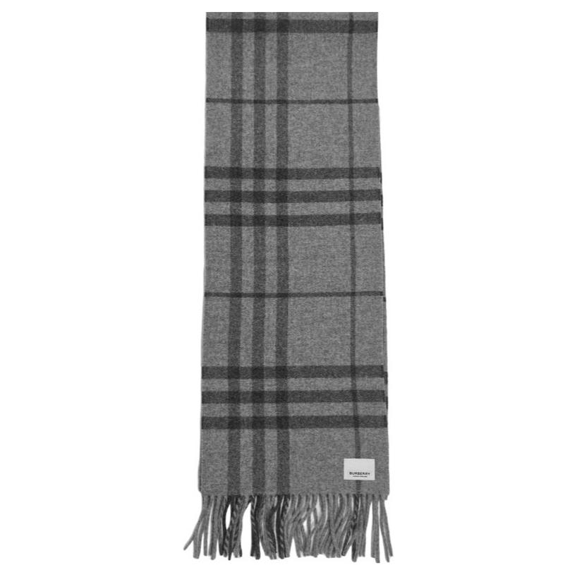 

Burberry Шерстяной вязаный шарф мужской серый, Gray