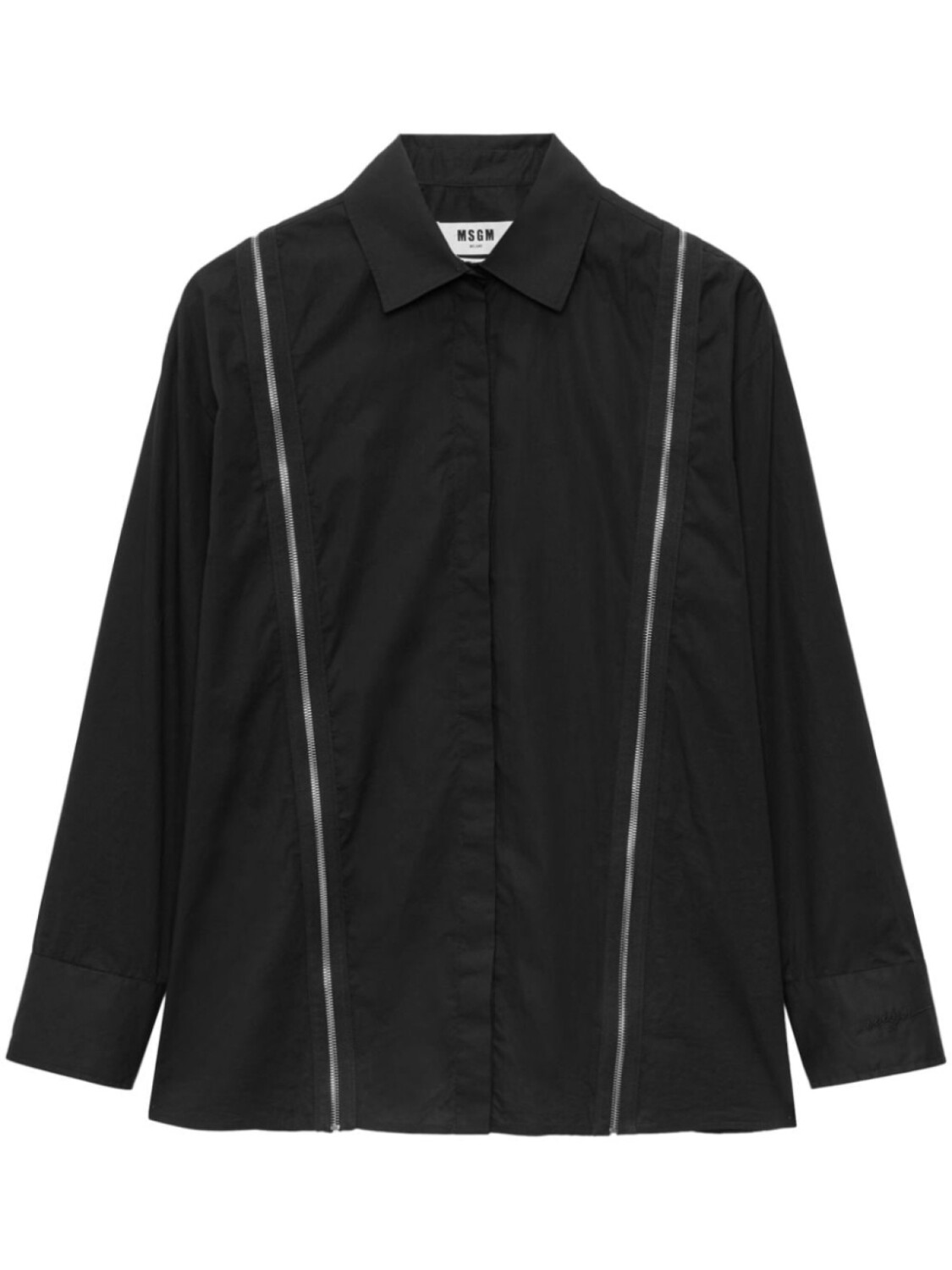

MSGM рубашка с длинными рукавами и молнией, черный