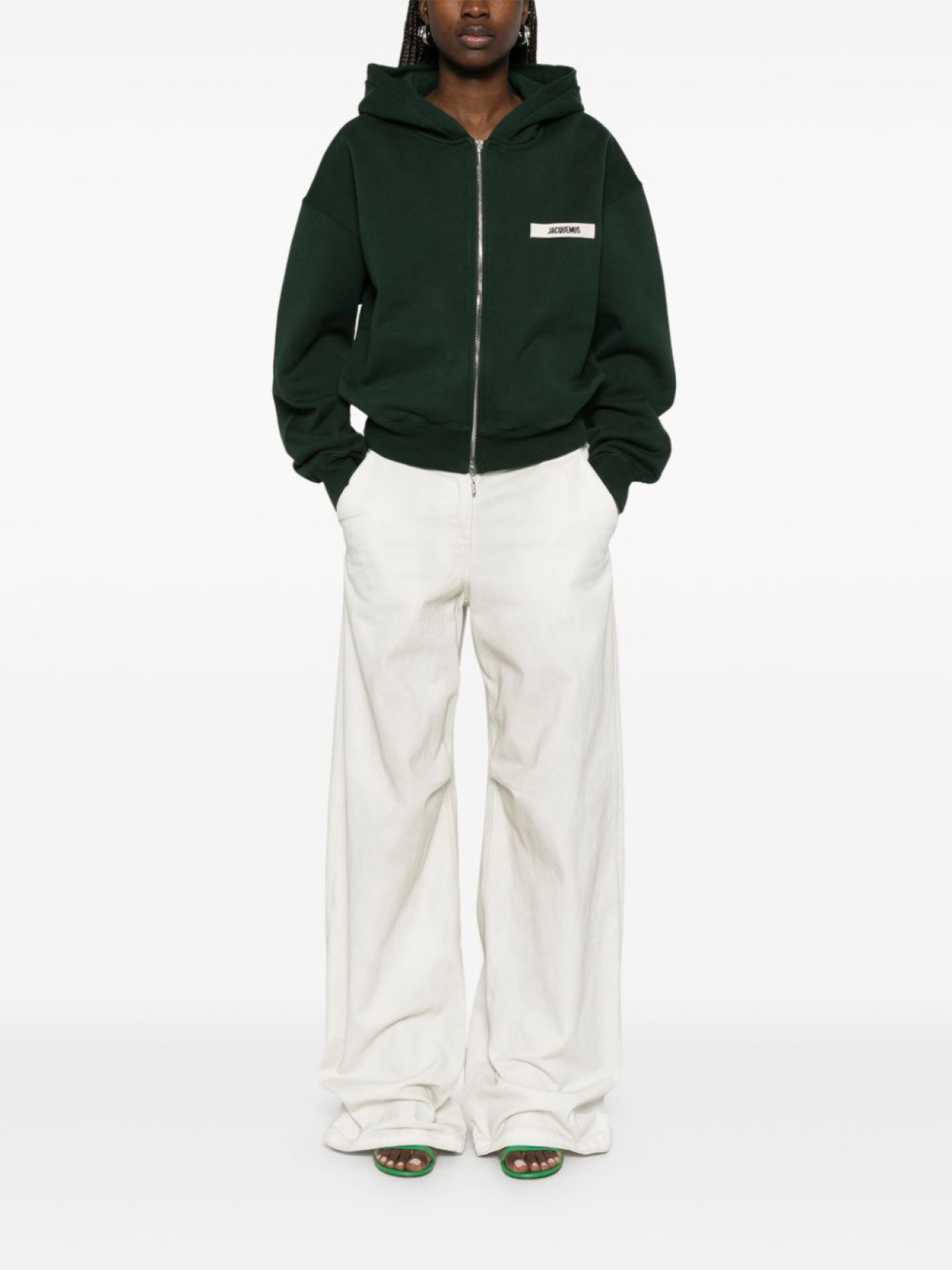 Худи Le Hoodie Gros Grain Jacquemus, зеленый — фото 3
