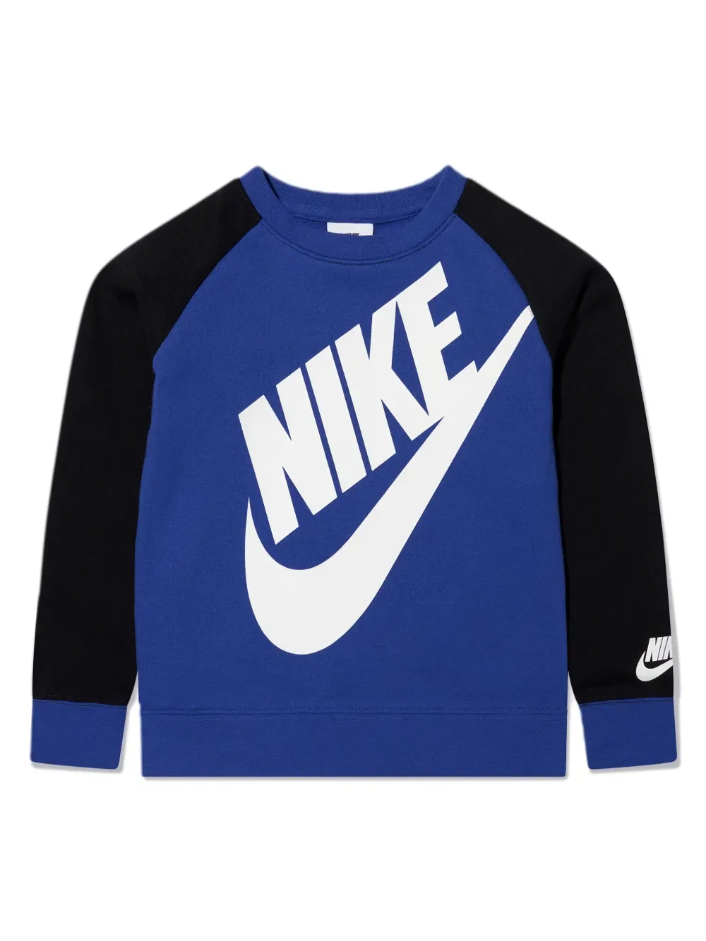 Двухцветный флисовый спортивный костюм с логотипом Nike Kids, синий — фото 3