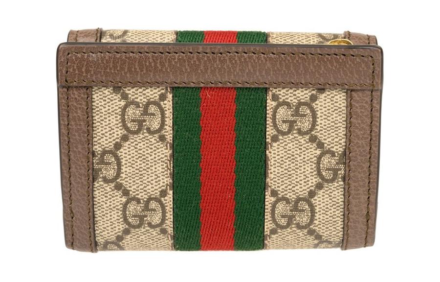 GUCCI Холщовый кошелек с кожаной отделкой унисекс черно-коричневый — фото 3