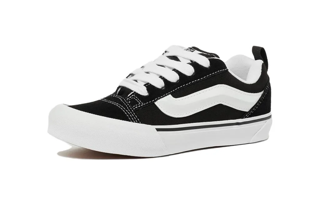 Vans Knu Skool Abrasion Resistant Low top детские скейтборд-кроссовки Black White для детей 3-7 лет — фото 3