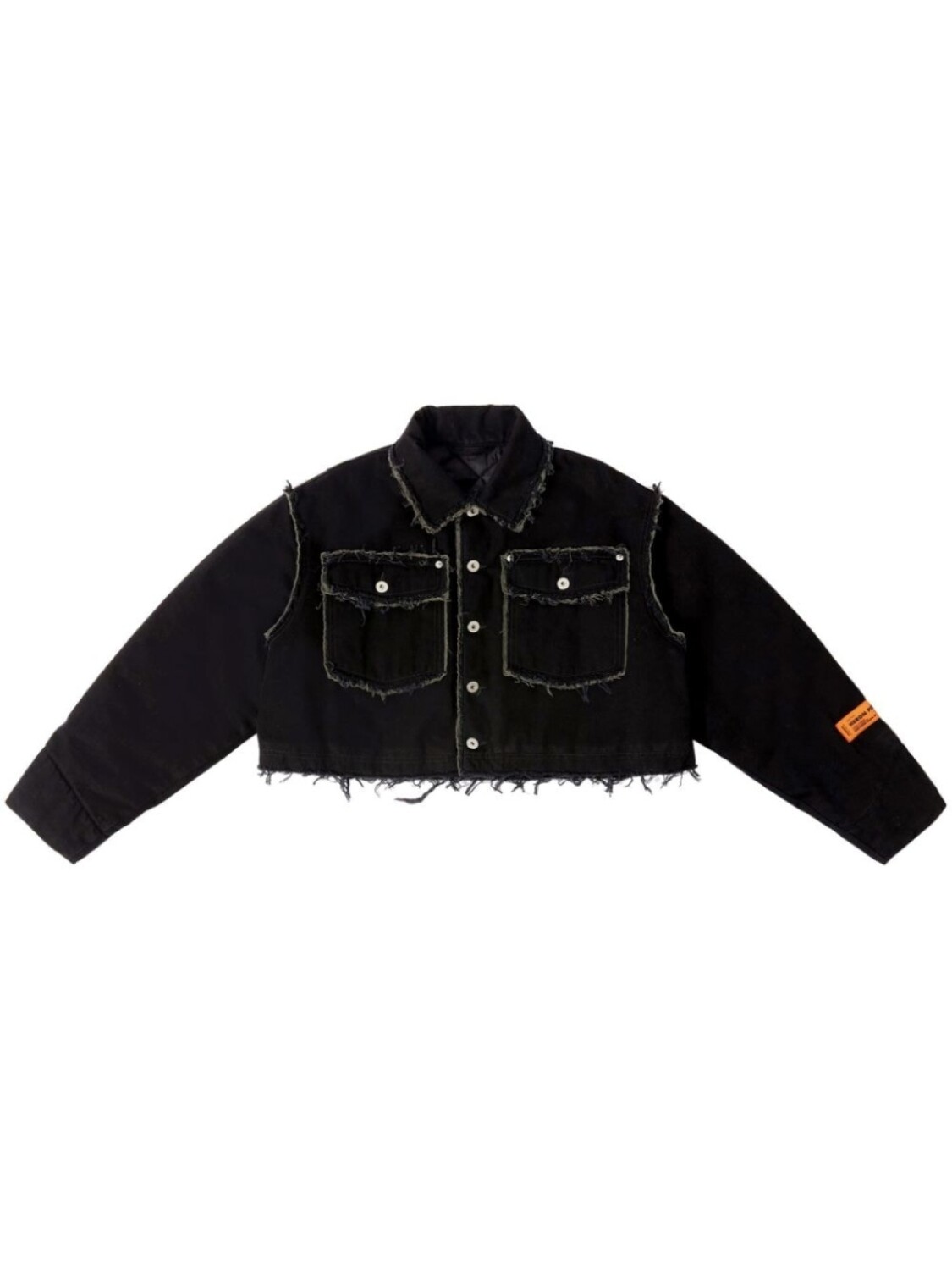 

Heron Preston укороченная джинсовая куртка с эффектом потертости, черный