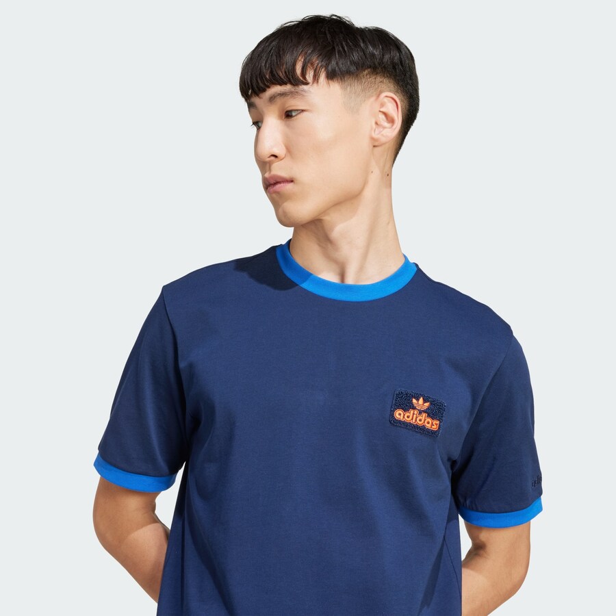 Футболка ADIDAS ORIGINALS Contrast, Azure/Dark blue — фото 3