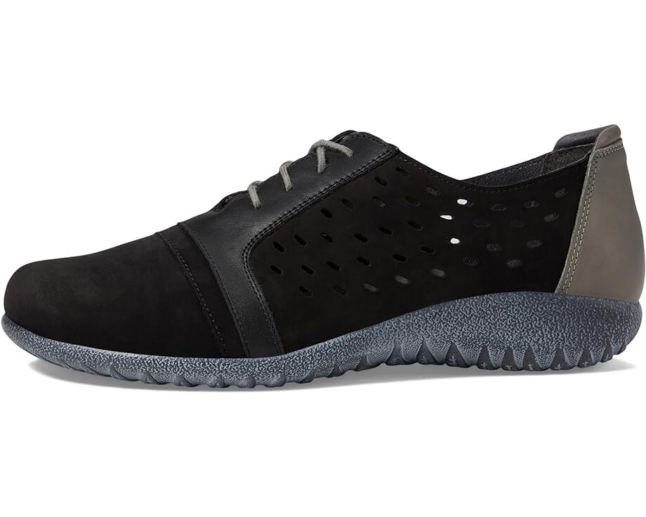Туфли на плоской подошве Naot Lalo, цвет Black Velvet Nubuck/Jet Black Leather Combo — фото 4