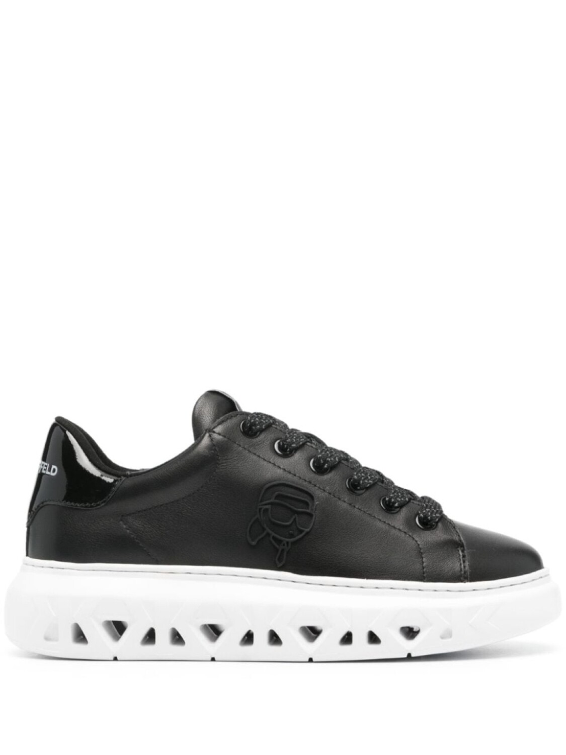 Karl Lagerfeld Ikonik Karl-detailed leather sneakers, черный