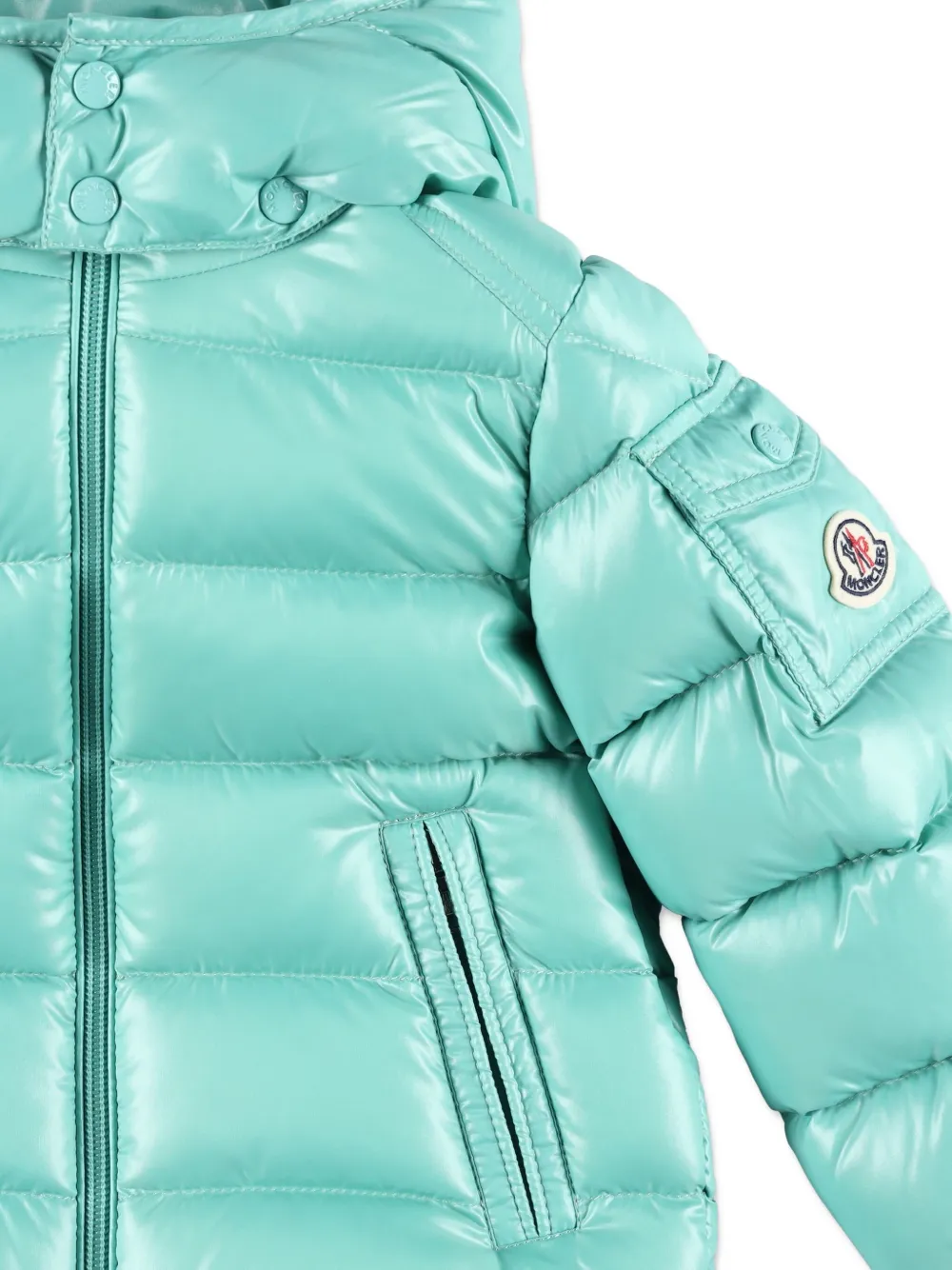 Пуховик Maya с капюшоном Moncler Enfant, зеленый — фото 3