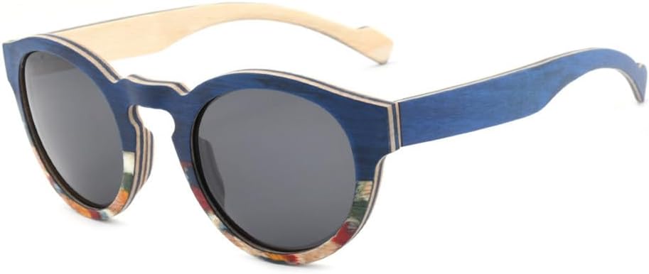 

Деревянные солнцезащитные очки ручной работы, винтажные круглые солнцезащитные очки для женщин и мужчин, поляризованные, с защитой от УФ-излучения UV400, из натурального бамбука UJNHGQ, C1