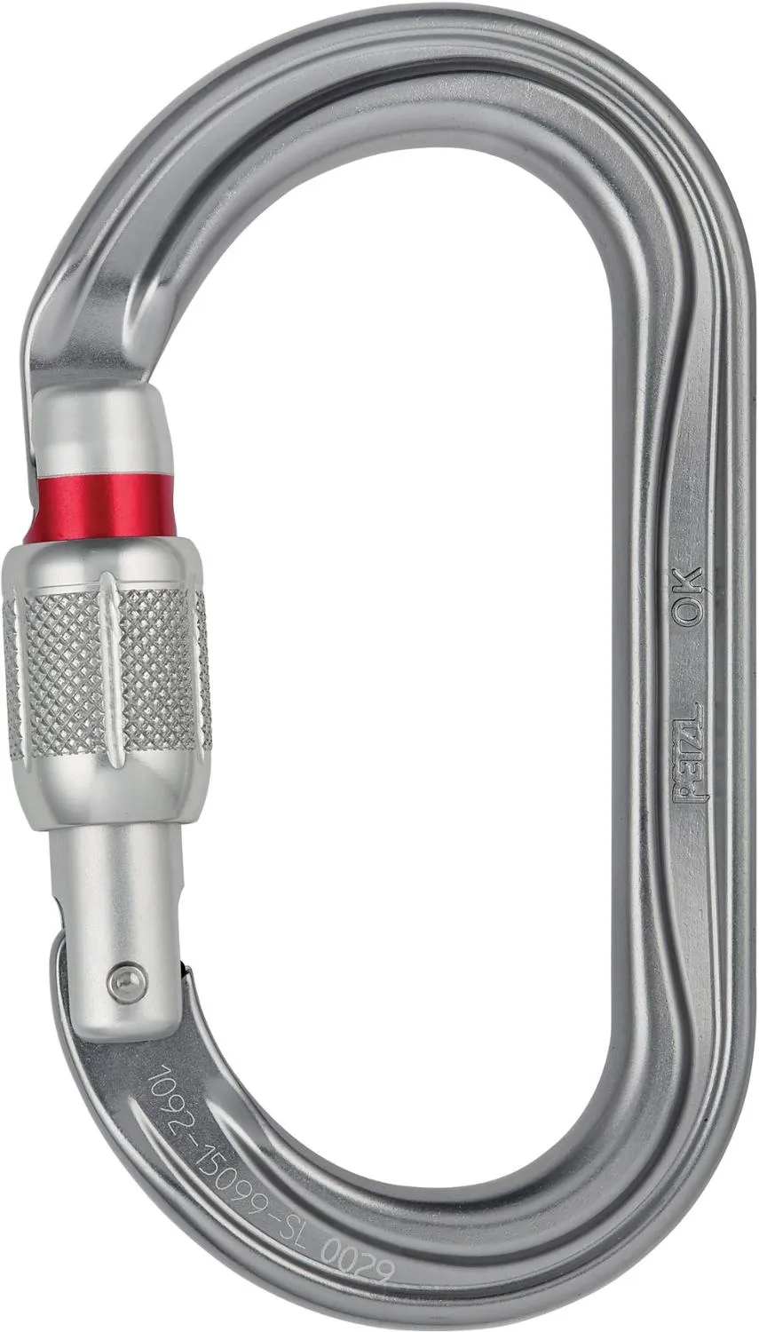 

Овальный карабин с винтовой муфтой Petzl, Gray