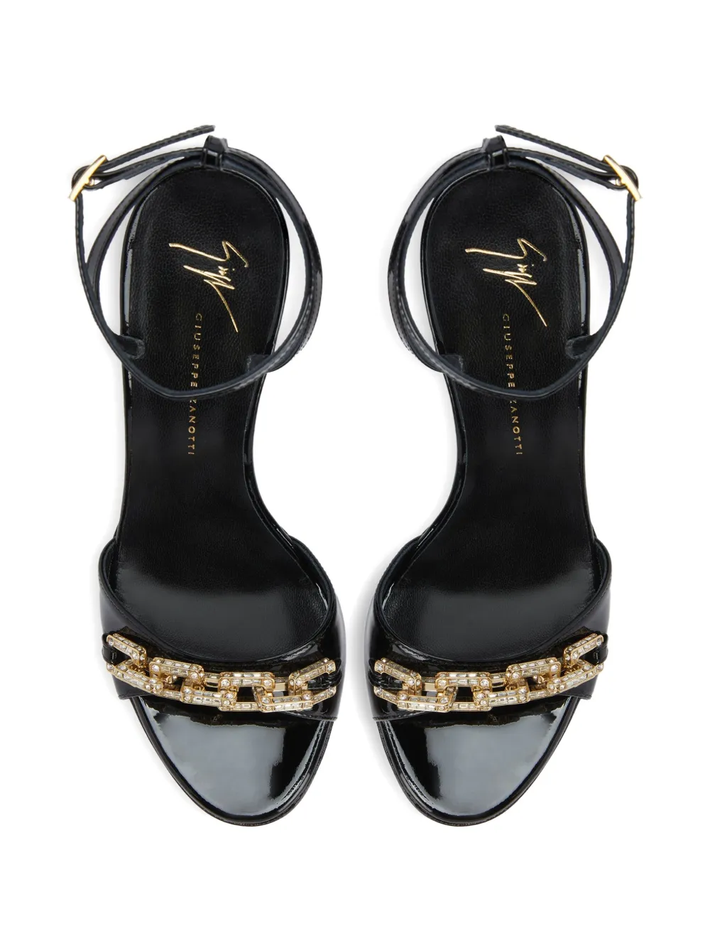 Сандалии Evry, украшенные кристаллами Giuseppe Zanotti, черный — фото 3