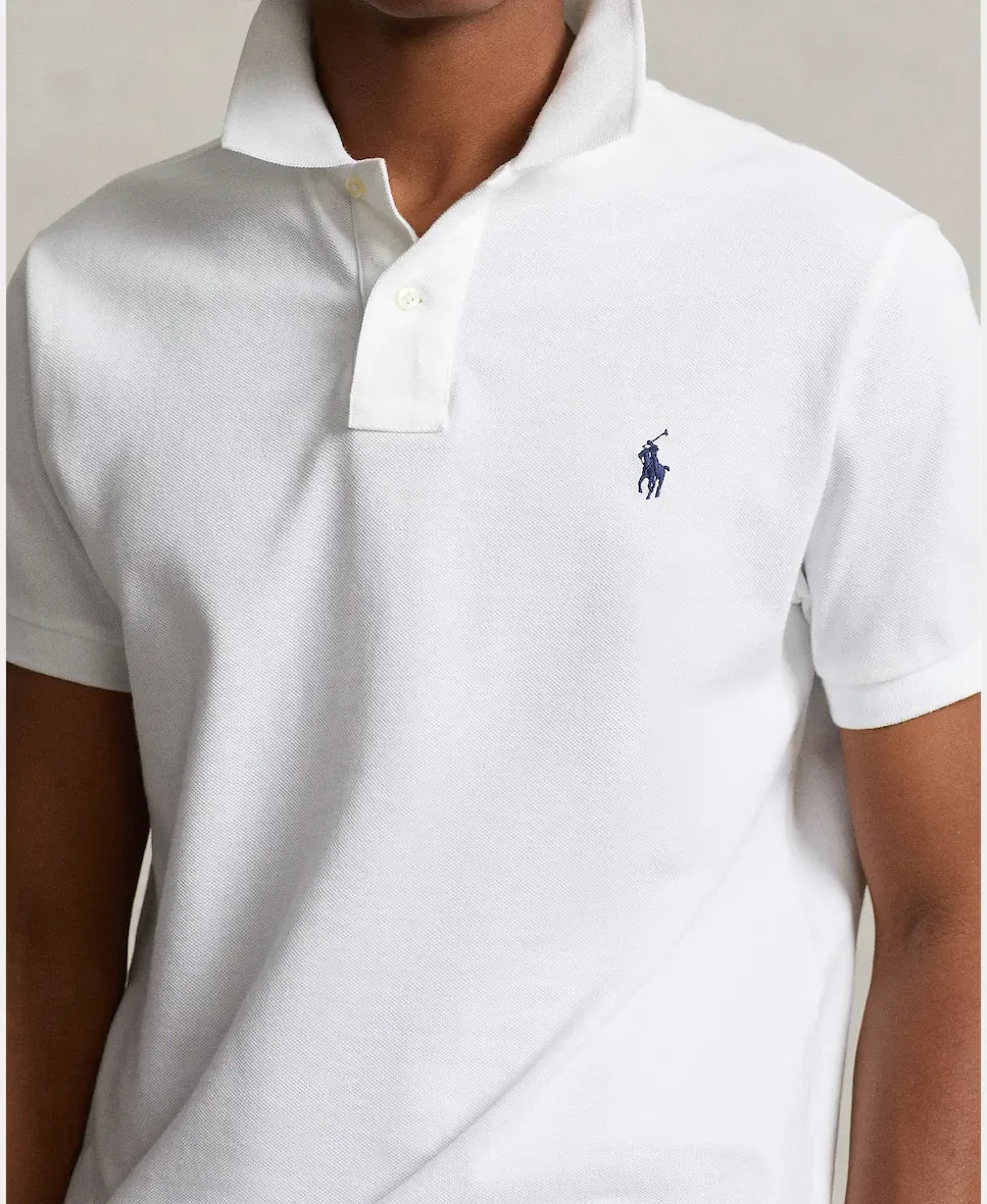 Мужское поло из пике Custom Polo Ralph Lauren, белый — фото 3