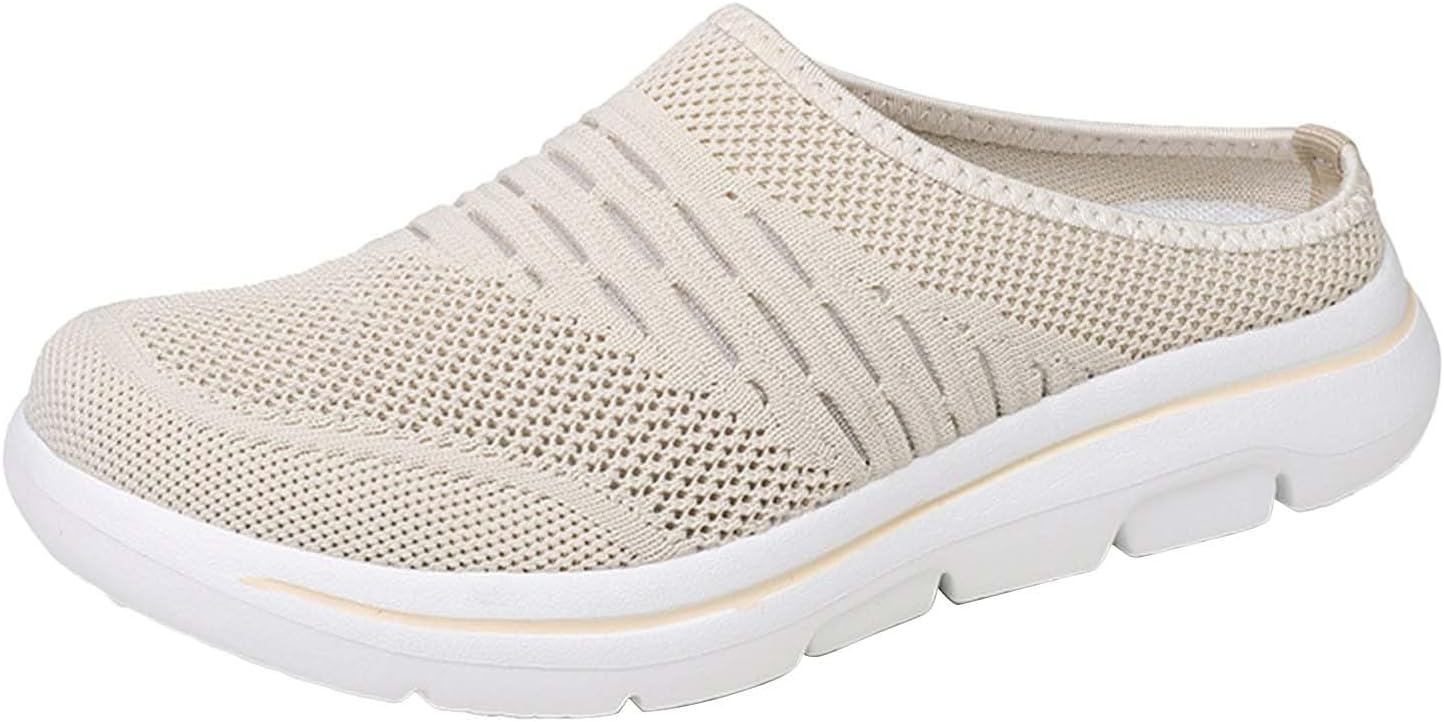 

Модные весенние и летние мужские спортивные кроссовки с плоской подошвой, легкие, сетчатые, дышащие, слипоны для женщин Generic, бежевый