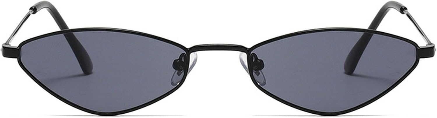 

Сексуальные солнцезащитные очки «кошачий глаз» для женщин, 2024 год, роскошные винтажные маленькие овальные солнцезащитные очки в панк-стиле с металлической оправой для женщин, ретро-очки mincl, Black