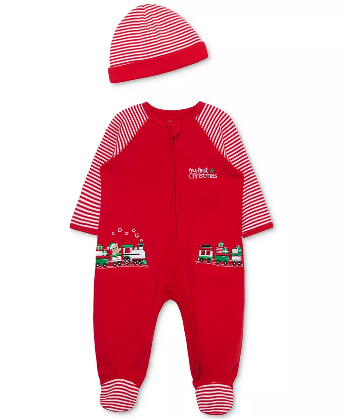 

Детский хлопковый комбинезон с ножками и шапочкой в подарок, набор из 2 предметов Little Me