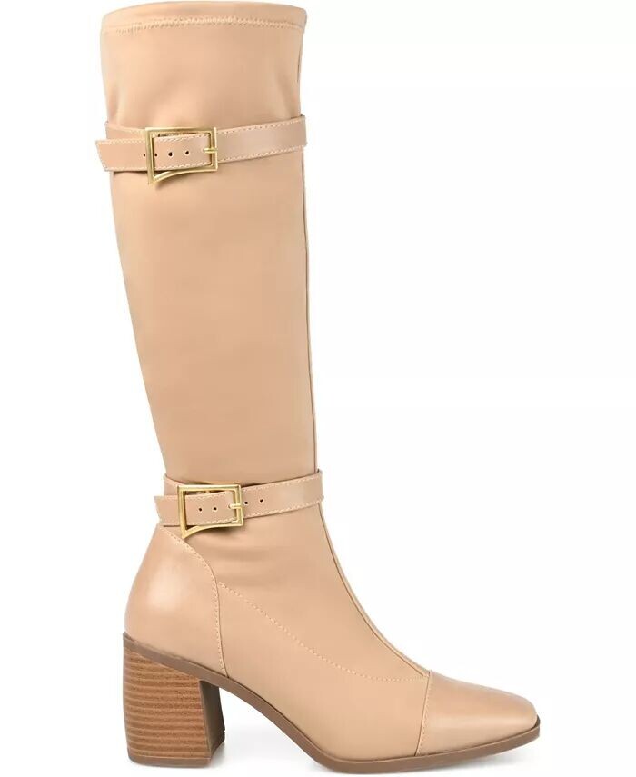 Женские сапоги Gaibree Wide Calf Journee Collection, коричневый/бежевый — фото 2