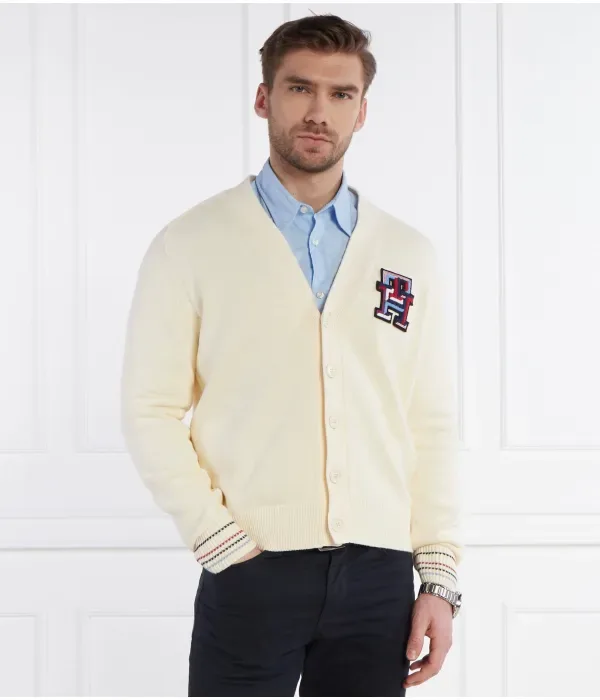 Кардиган loose fit Tommy Hilfiger, кремовый — фото 3
