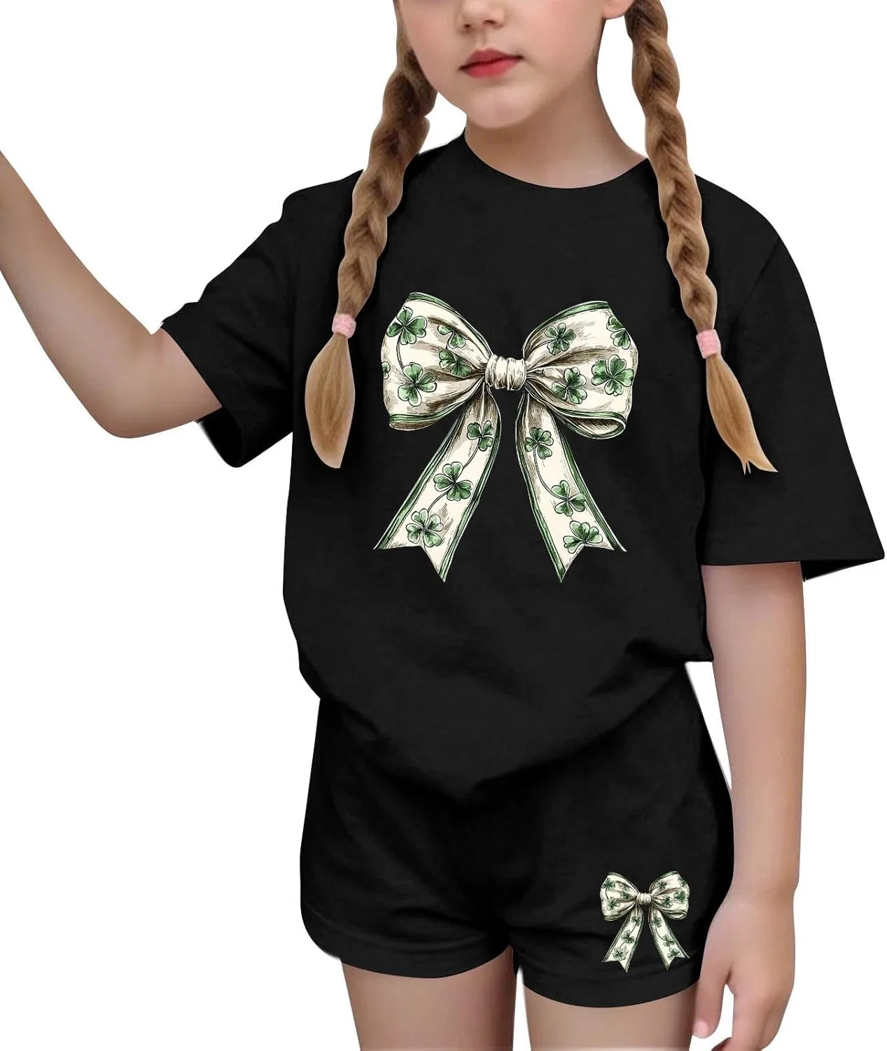 Детский спортивный костюм с принтом Shamrock Zzalalana, 2 предмета, Black