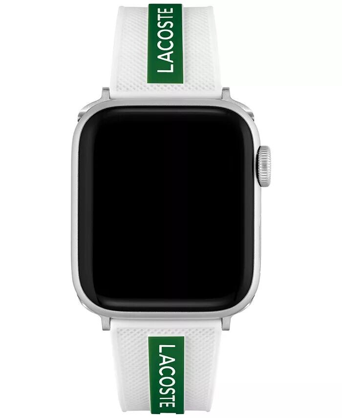 

Полосатый бело-зеленый силиконовый ремешок для Apple Watch 38 мм/40 мм Lacoste, белый
