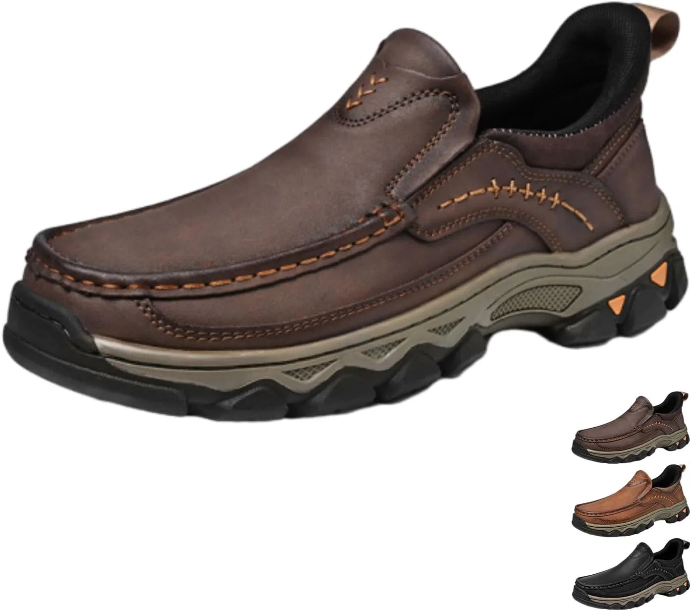 Мужские повседневные туфли Loafers, Leather, Dark Brown GHTRHSB