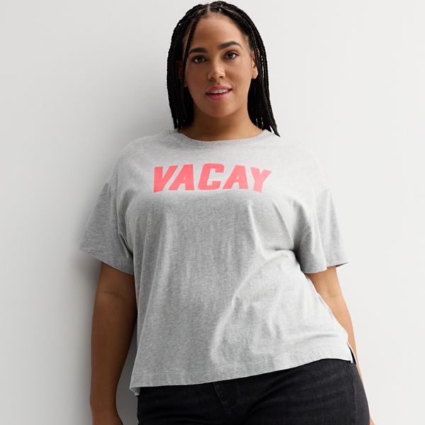 

Футболка свободного кроя больших размеров Sonoma Goods For Life, цвет gray vacay graphic