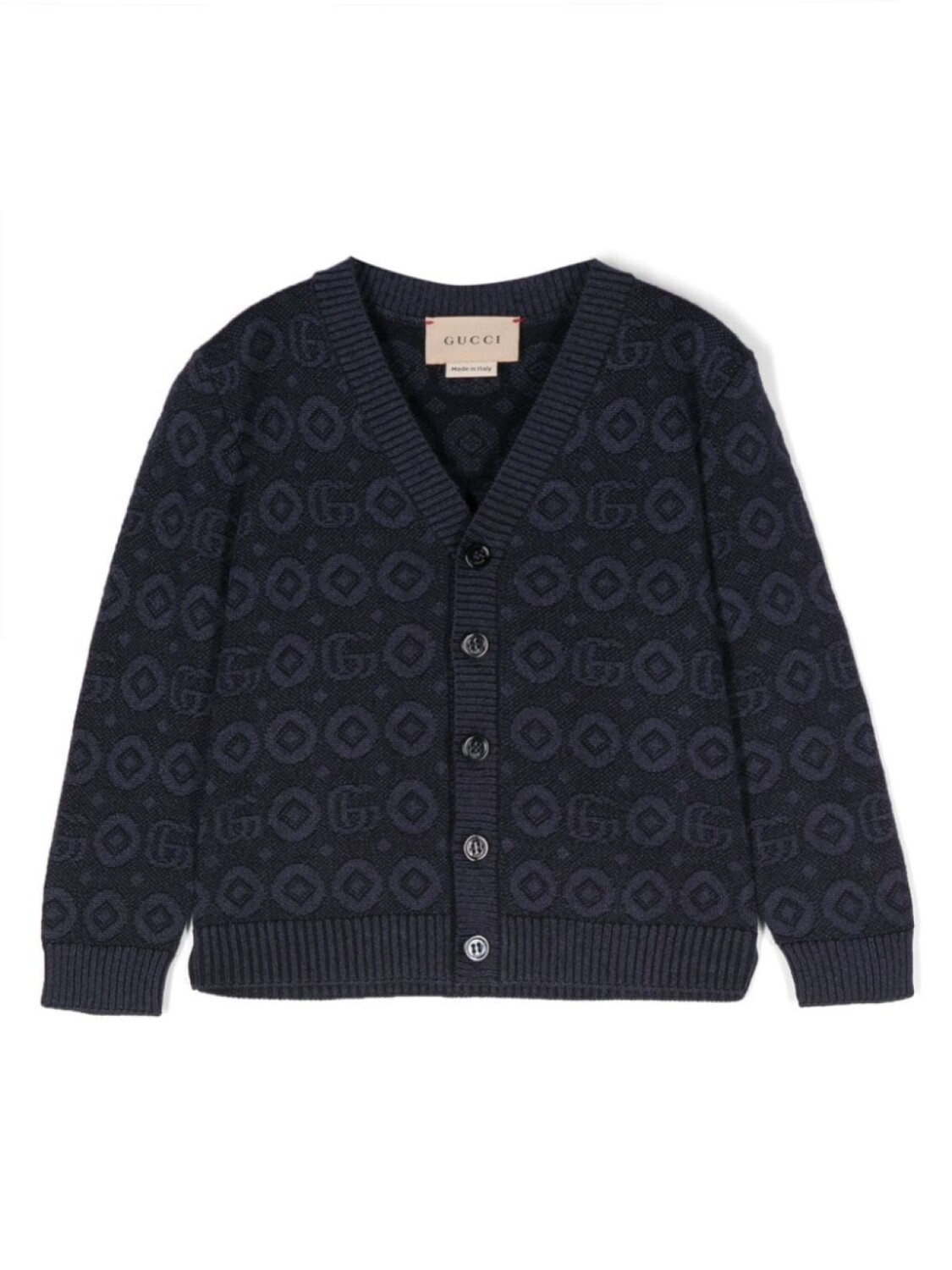 

Gucci Kids жаккардовый кардиган GG, синий