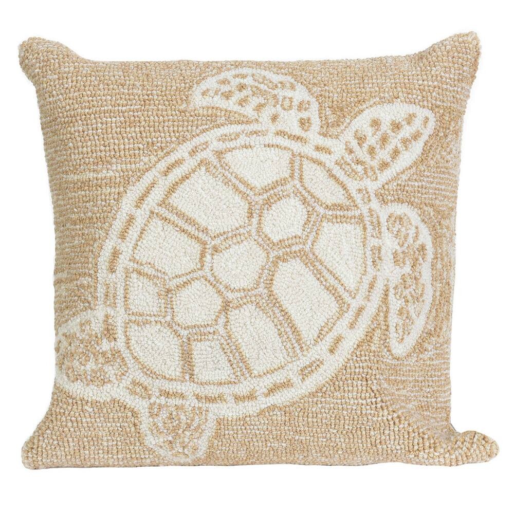 

Подушка Trans Ocean Imports Liora Manne Turtle для дома и улицы, цвет Neutral