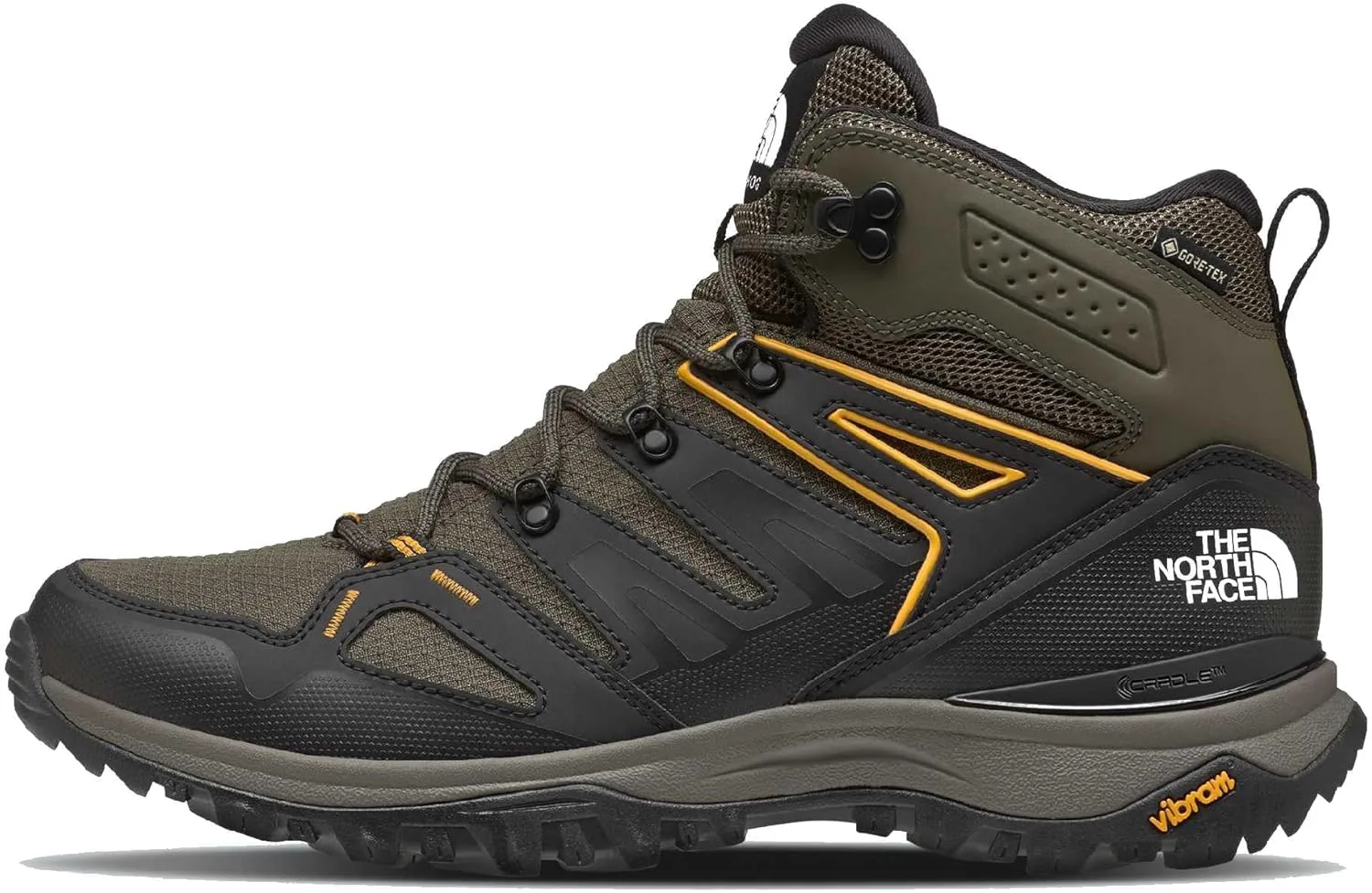 Мужские походные ботинки The North Face Hedgehog Mid Gore-tex - водонепроницаемые, с амортизацией и резиновой подошвой, зеленый/черный