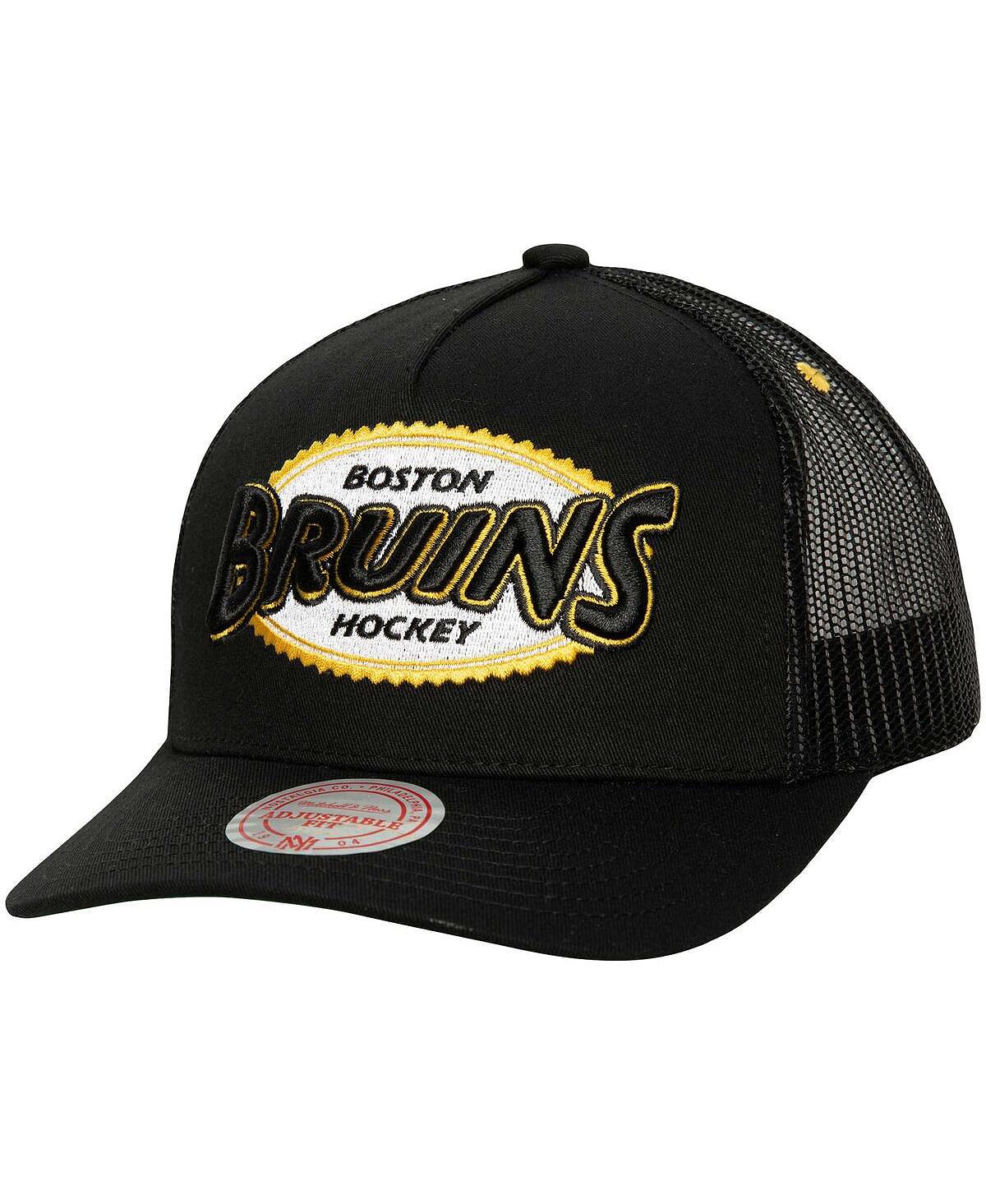 

Мужская черная кепка Boston Bruins Team Seal Trucker Snapback Mitchell & Ness