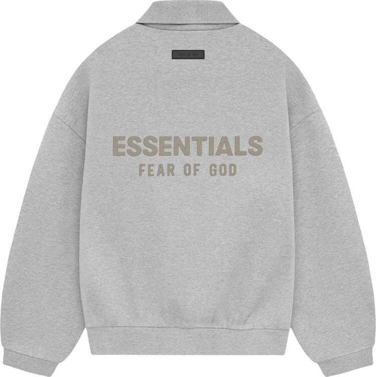 Поло Fear of God Essentials Long-Sleeve 'Light Heather Grey', серый — фото 2