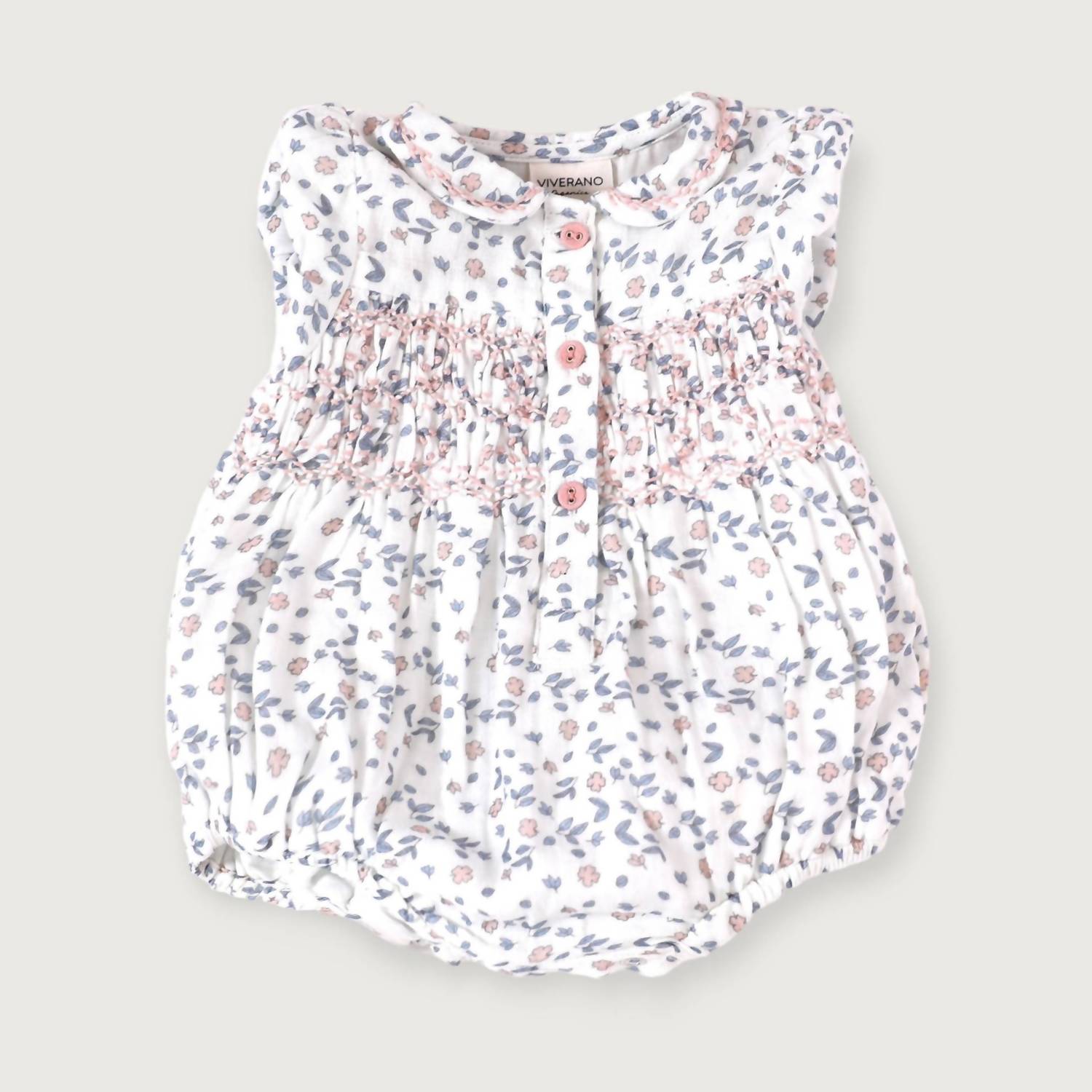 

Комбинезон Sophia Floral Muslin Romper для девочек в белом цвете Multi VIVERANO Organics