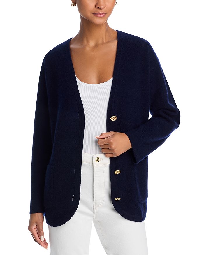 

Блейзер с V-образным вырезом C by Bloomingdale's Cashmere, синий