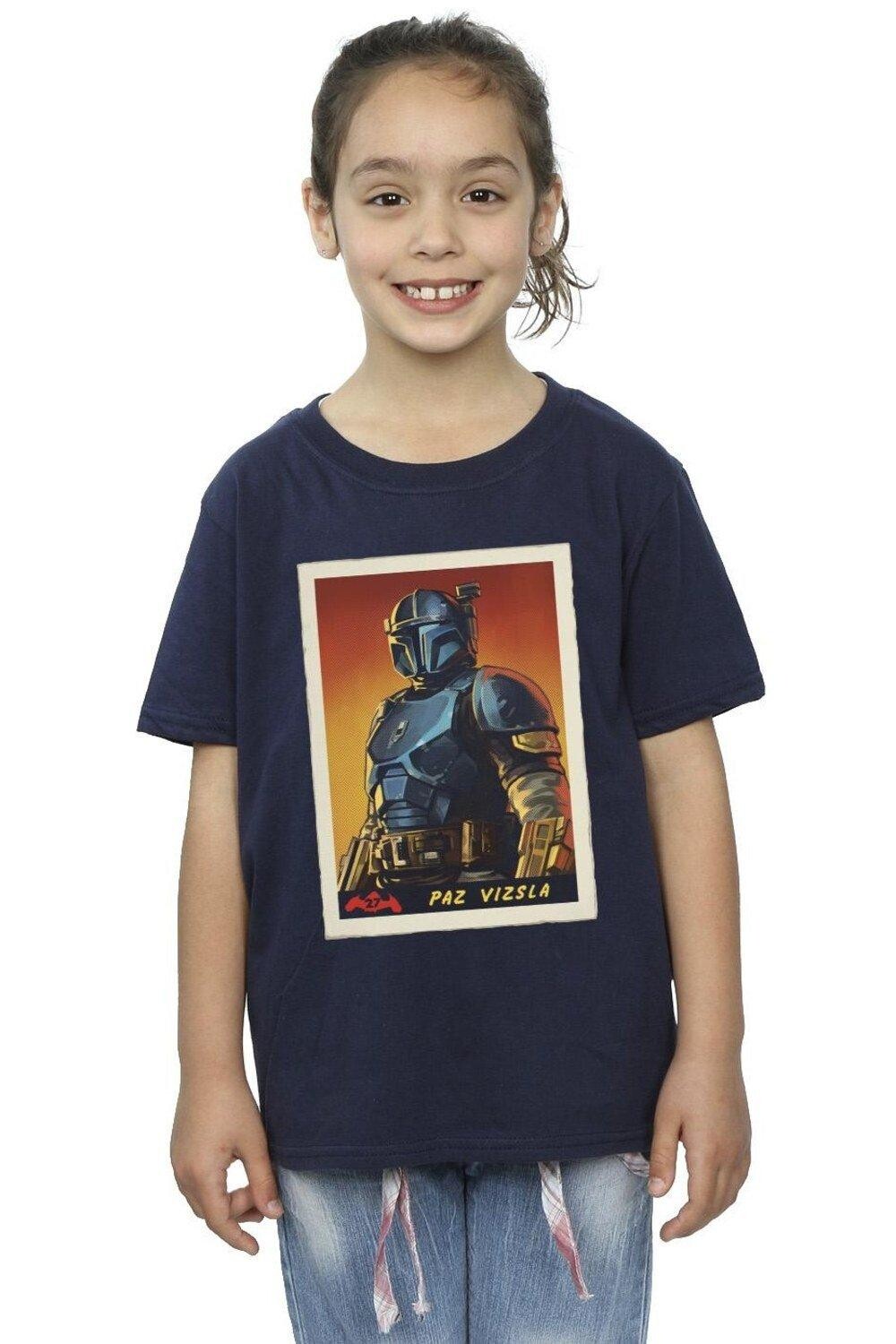 

Хлопковая футболка Mandalorian Paz Vizla Card Star Wars, темно-синий