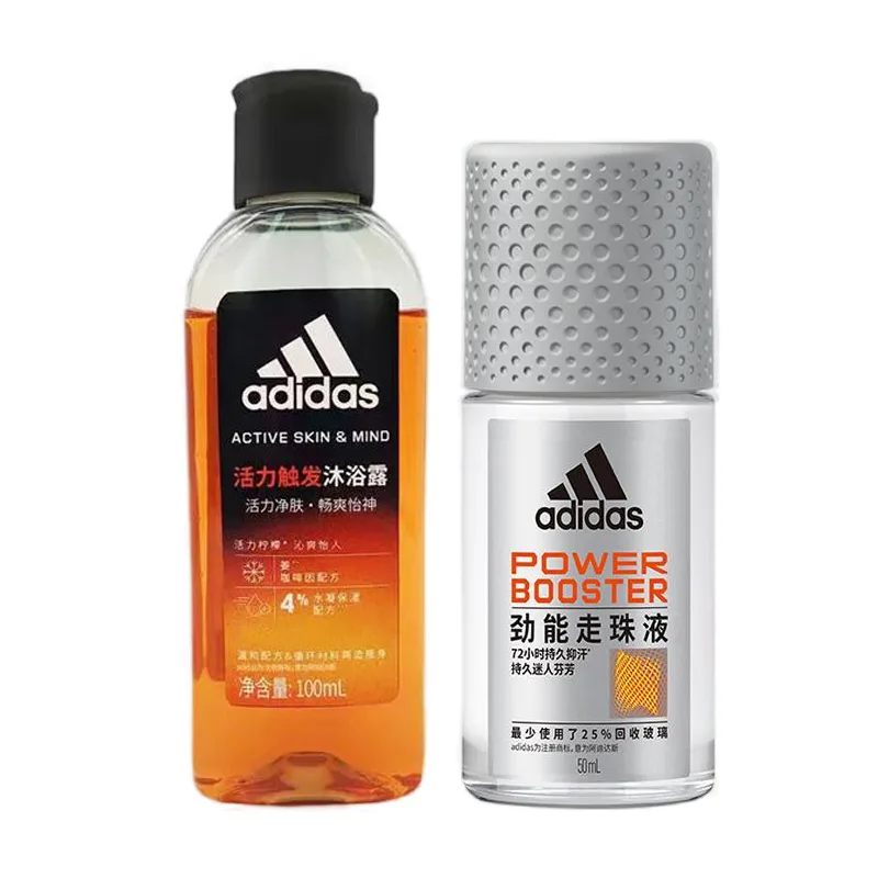 Мужской антиперспирант-ролл с гелем для душа, успокаивающий кожу Adidas, Men's Multi-Effect Antiperspirant 50ml+Active Shower Gel 100ml — фото 2