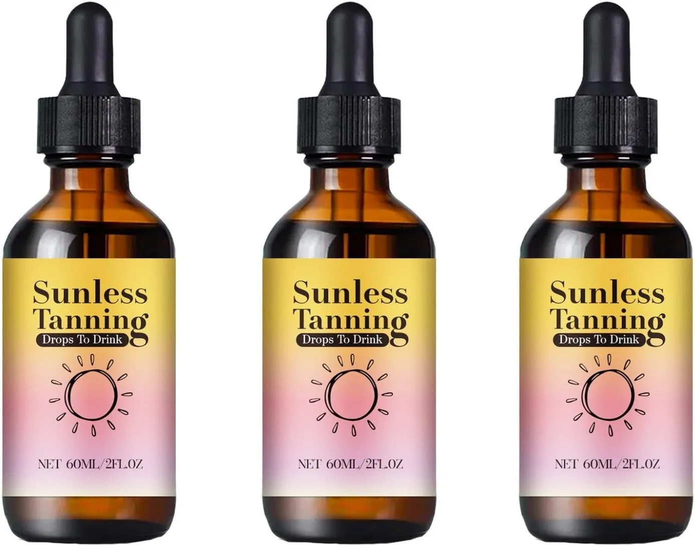 Капли для загара для приема внутрь, 3 упаковки Generic, 2-Tanning Drops For Drinking
