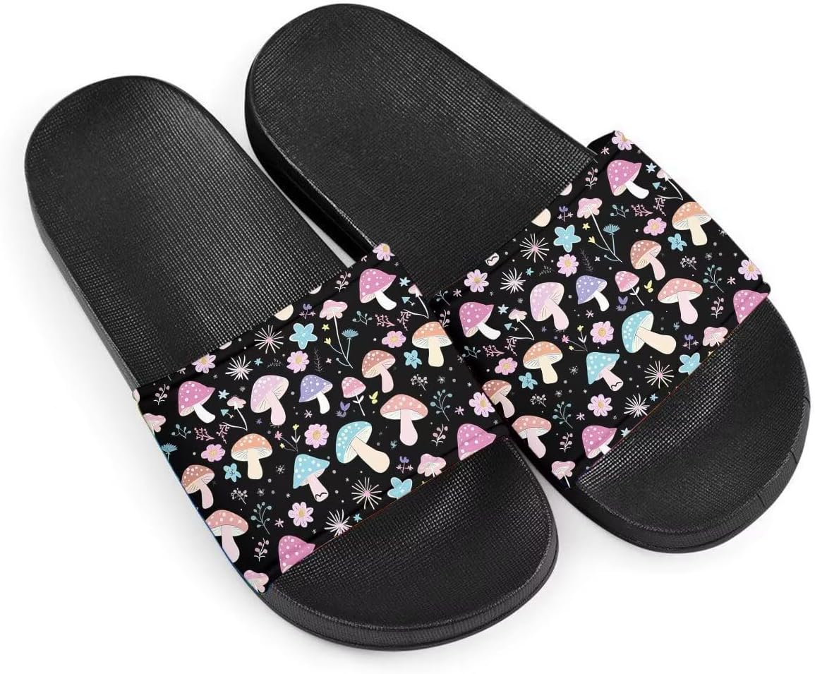 

Женские сандалии Широкие тапочки Сандалии с узором гриб EVA Плоские сандалии Легкие сандали Летние шлепанцы для улицы и дома Getelinseng, Colorful Mushroom Flower