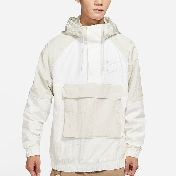 Куртка Men's Nike As Nsw Swoosh Jkt Wvn Nfs Casual Sports Woven Jacket Autumn White, белый — фото 3