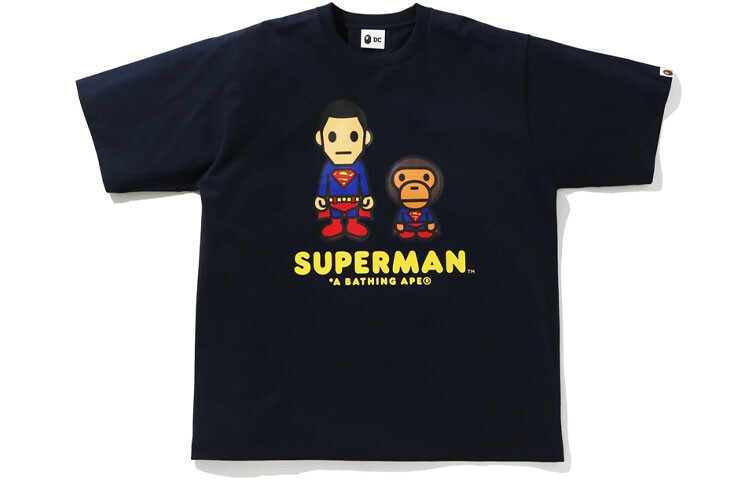 

Футболка свободного кроя BAPE X DC Baby Milo Superman A Bathing Ape, белый