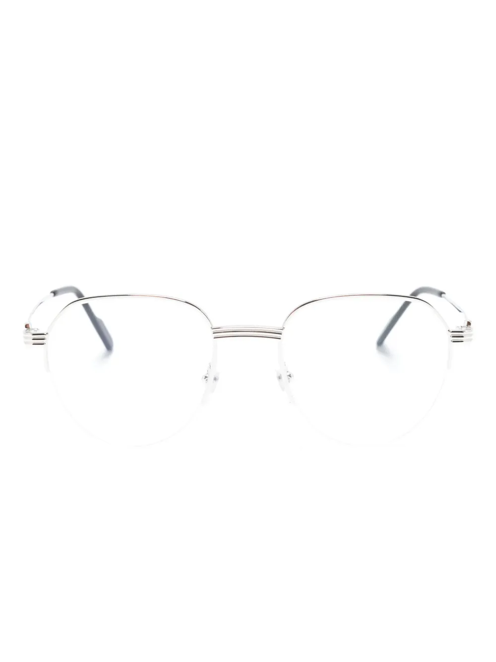 

Круглые очки в полуоправе Cartier Eyewear, серебяный