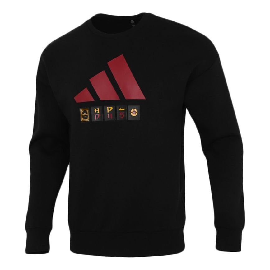 

Худи Men's adidas Large Logo Athleisure Casual Sports Loose Round Neck Pullover Black H39214