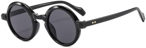 

Ретро круглые панк-солнцезащитные очки 2027 года для женщин, двухцветный градиент, защита от УФ-излучения UV400, мужские солнцезащитные очки с заклепками MTZJH, Black Gray